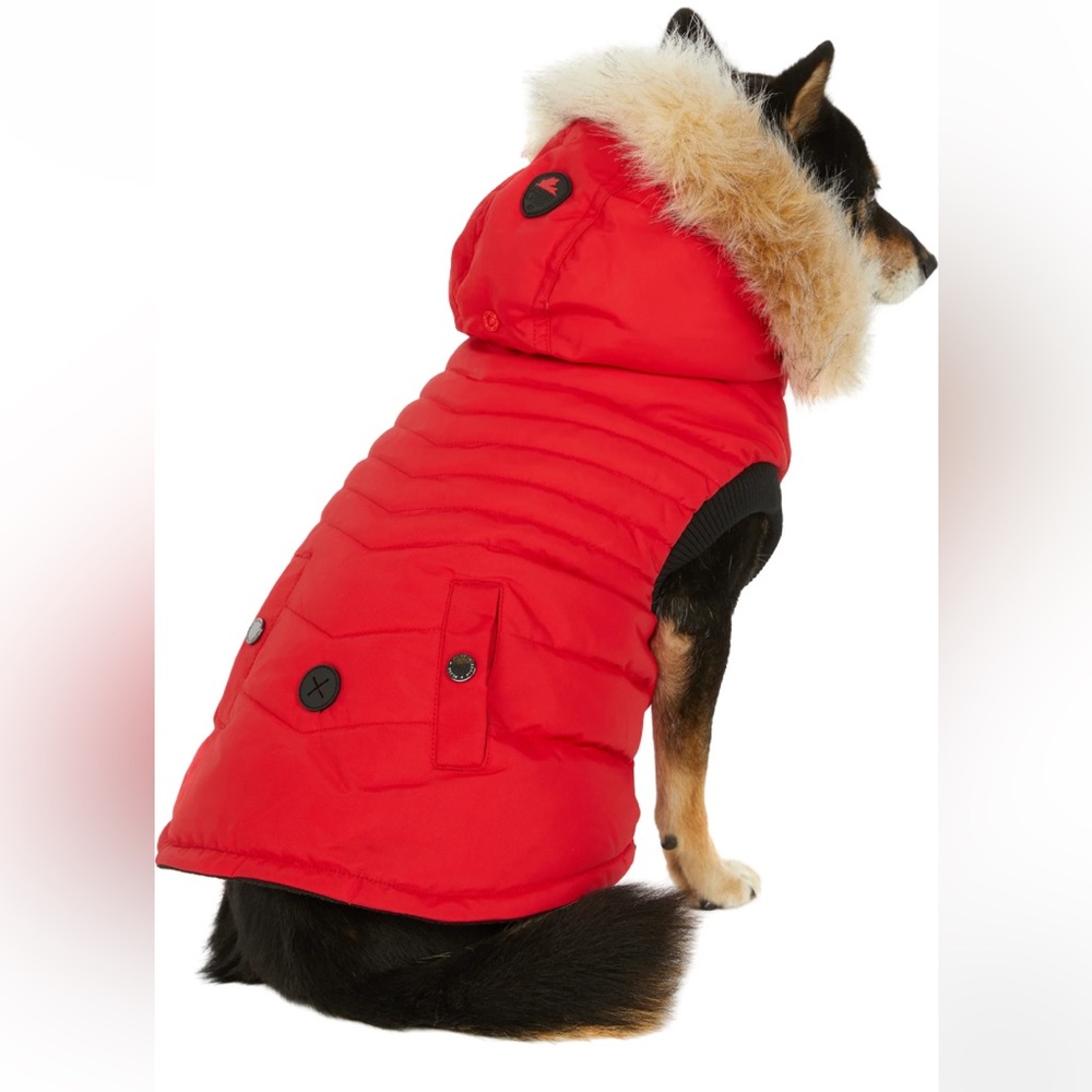🐕🐶🐕Pajar Toby Coat with Faux Fur Trim Hood for Dogs size XL🐕🐶🐕